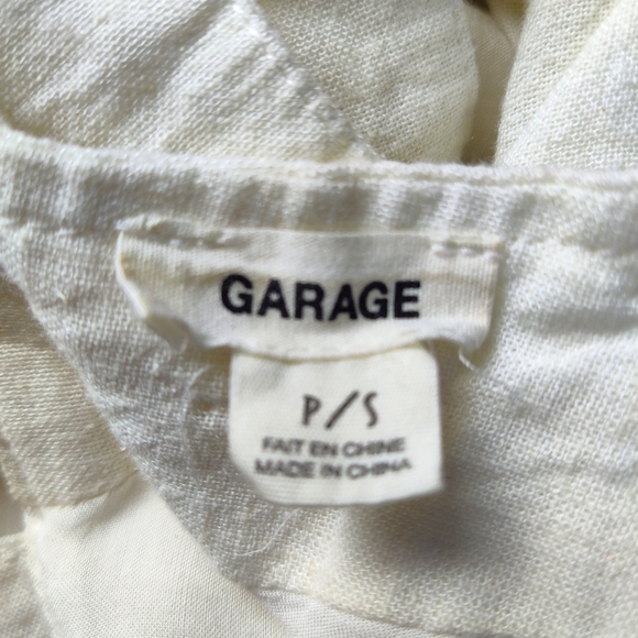 Garage‎ Linen Blend Cross-back Mini Dress Button Front Sleeveless Size Small - Picture 3 of 11